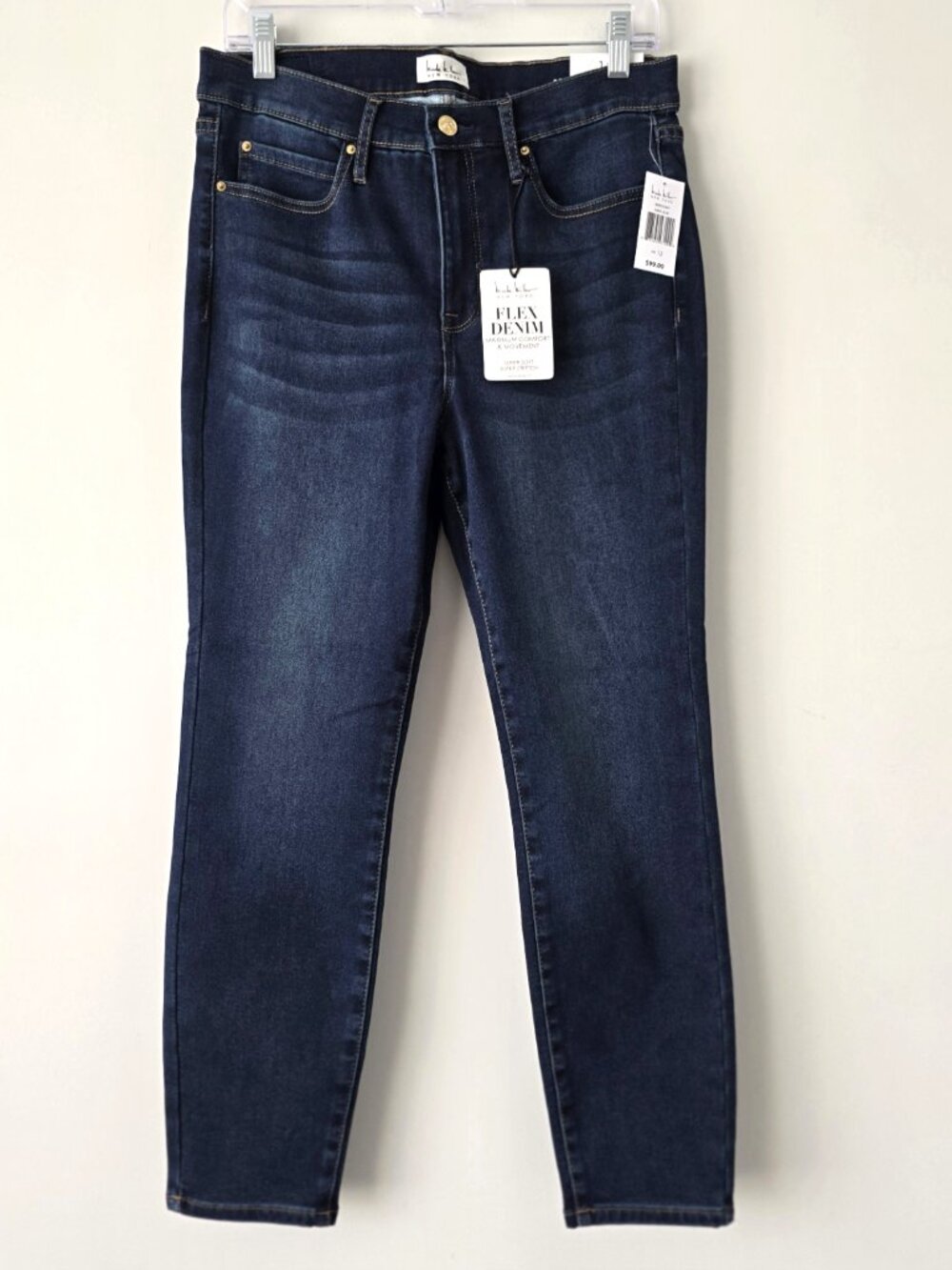 Nicole Miller Soho High Rise Skinny Ankle Jeans 12 Dark Wash NWT